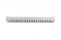 Patch panel 19" 24 porty, kat.6, S/FTP, 1U, wspornik kablowy, szary (kompletny)