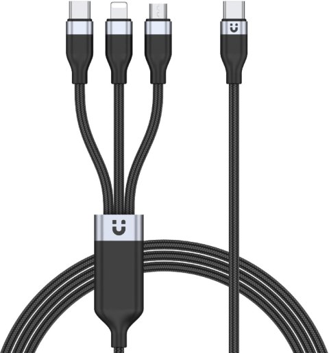 Unitek przewód ładujący USB 3 w 1 czarny Unitek przewód ładujący USB 3 w 1 czarny