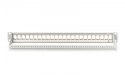 Panel krosowy (patch panel) modularny 19" 24 porty pod moduły keystone, 1U, ekranowany, prowadnica kabli, pola opisowe, szary