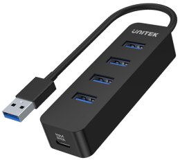 Hub USB Unitek H1117A, 4 porty, USB-C, USB 3.1, aktywny, 10W