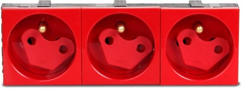 Gniazdo 3M elektryczne potrójne + blokada Gniazdo 3M elektryczne potrójne + blokada
