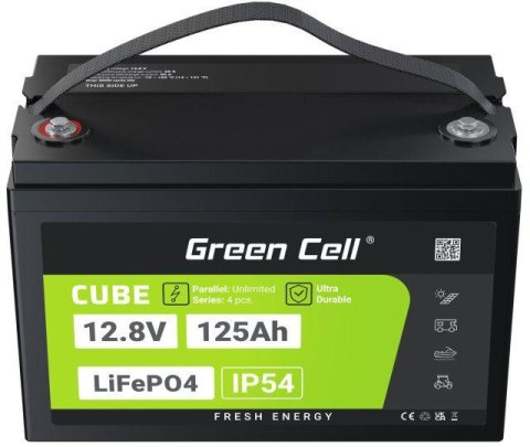 AKUMULATOR LITOWO-ŻELAZOWO-FOSFORANOWY LiFePO4 Green Cell Cube 12.8V 125Ah LFPGC12V125AH AKUMULATOR LITOWO-ŻELAZOWO-FOSFORANOWY LiFePO4 Green Cell Cube 12.8V 125Ah LFPGC12V125AH