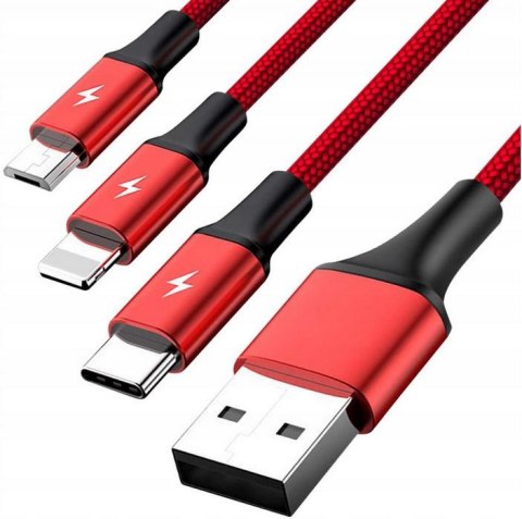 Unitek 3-in-1 USB Kabel ładujący C4049RD Unitek 3-in-1 USB Kabel ładujący C4049RD