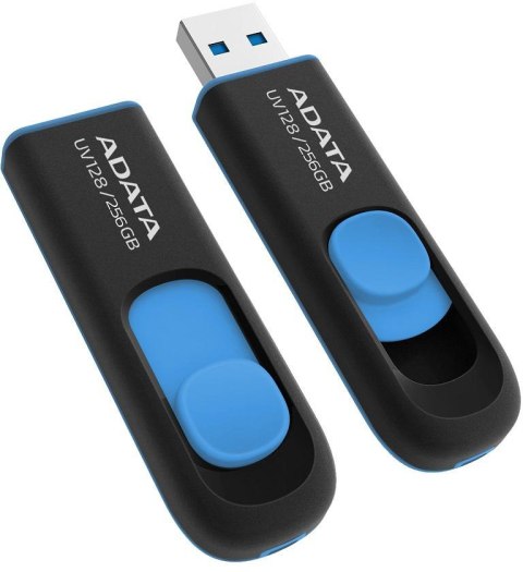 Adata Pendrive UV128 256GB USB 3.2 Gen1 czarno - niebieski Adata Pendrive UV128 256GB USB 3.2 Gen1 czarno - niebieski