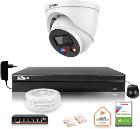 Zestaw monitoringu IP Dahua TIOC 8mpx 4K kamera IPC-HDW3849H-AS-PV-0280B-S5 rejestrator z dyskiem do pracy ciągłej Zestaw monitoringu IP Dahua TIOC 8mpx 4K kamera IPC-HDW3849H-AS-PV-0280B-S5 rejestrator z dyskiem do pracy ciągłej