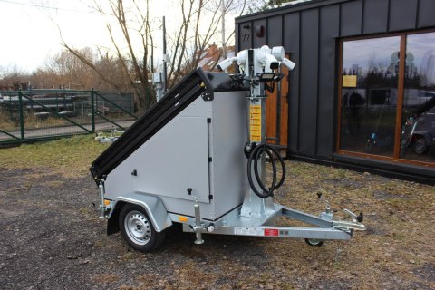 Przyczepa do monitoringu PV3 z zabudową z systemem na fotowoltaikę Przyczepa do monitoringu PV3 z zabudową z systemem na fotowoltaikę