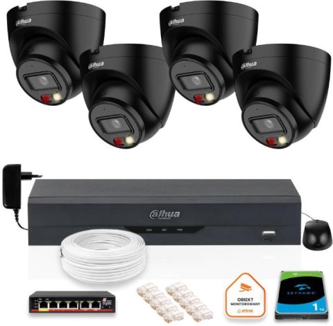 ZESTAW 4 Kamery IP Dahua 4mpx IPC-HDW1439V-A-IL-BLACK + DYSK ZESTAW 4 Kamery IP Dahua 4mpx IPC-HDW1439V-A-IL-BLACK + DYSK