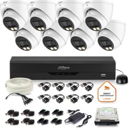 Zestaw monitoringu Dahua 8x kamera kopułkowa HAC-HDW1500T-IL-A-0280B-S2 IR 40m 51mp