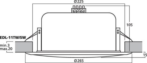 GŁOŚNIK PA MONACOR EDL-11TW/SW CZARNY 10W 100V GŁOŚNIK PA MONACOR EDL-11TW/SW CZARNY 10W 100V