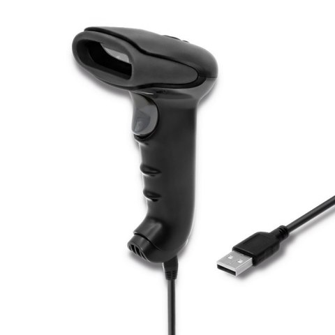 Laserowy czytnik kodów kreskowych 1D | CCD | USB | Czarny Laserowy czytnik kodów kreskowych 1D | CCD | USB | Czarny