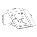 Podstawka pod laptop aluminiowa Ergo Office ER-416S Srebrna