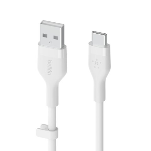 Kabel BoostCharge USB-A do USB-C silikonowy 1m, biały Kabel BoostCharge USB-A do USB-C silikonowy 1m, biały