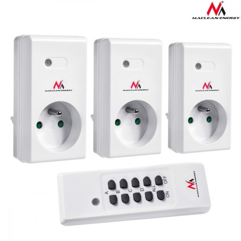 Gniazdka sieciowe wewnętrzne sterowane pilotem Energy MCE153 3szt. - programowalne + bateria do pilota Gniazdka sieciowe wewnętrzne sterowane pilotem Energy MCE153 3szt. - programowalne + bateria do pilota