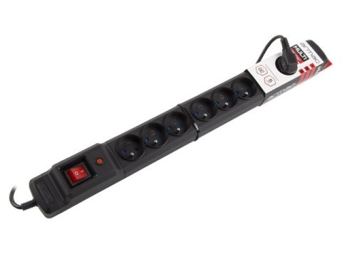 Listwa przeciwprzepięciowa Multi M9 1.5m czarna (9 gniazd) Listwa przeciwprzepięciowa Multi M9 1.5m czarna (9 gniazd)