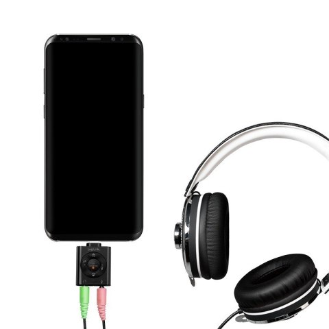 Adapter audio USB-C/M do 2xjack 3.5mm 7.1 Adapter audio USB-C/M do 2xjack 3.5mm 7.1