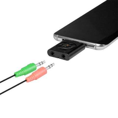 Adapter audio USB-C/M do 2xjack 3.5mm 7.1 Adapter audio USB-C/M do 2xjack 3.5mm 7.1