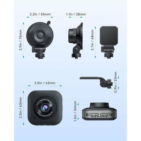 DRS1 kamera samochodowa Rejestrator 4K | 3840x2160@30p | 170° | microSD | 2" LED DRS1 kamera samochodowa Rejestrator 4K | 3840x2160@30p | 170° | microSD | 2" LED