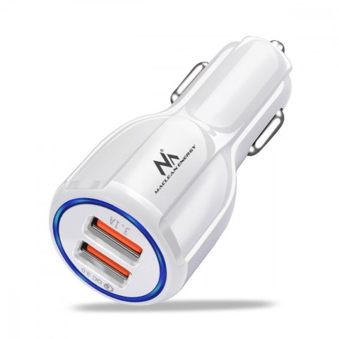 Ładowarka samochodowa QC 3.0 2xUSB MCE478 W Biała Ładowarka samochodowa QC 3.0 2xUSB MCE478 W Biała