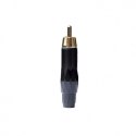 Wtyk RCA - RCA MB metalowy- zestaw 5 sztuk Czarny