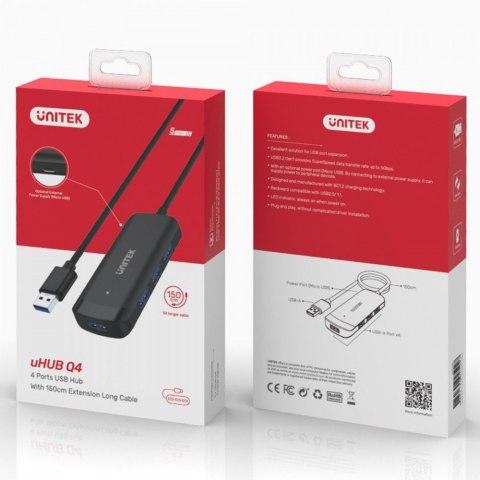 HUB USB-C; 4x USB-A 3.1; kabel 150cm; H1111E HUB USB-C; 4x USB-A 3.1; kabel 150cm; H1111E