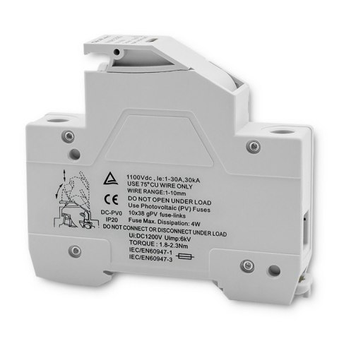 Podstawa bezpiecznikowa z diodą + bezpiecznik DC | 1P | 1000V | 15A | 10x38 | solar Podstawa bezpiecznikowa z diodą + bezpiecznik DC | 1P | 1000V | 15A | 10x38 | solar