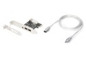 Karta (Kontroler) Firewire (400) PCI Exp., 2xZew. 1xZew.(Mini) IEEE1394a 6pin+Mini,Low Profile,VT6308P