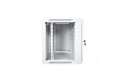 Szafa krosowa wisząca 19 cali 12U rack 600x600, drzwi pełne, niedzielona, złożona, nośność 60kg, Szara