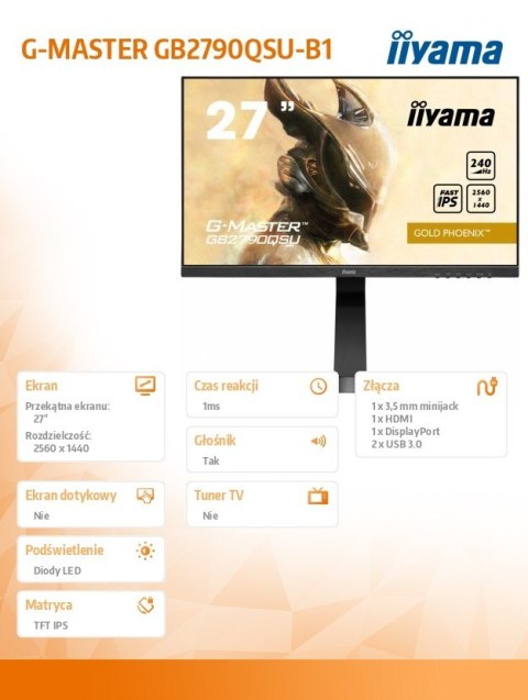 Monitor 27 cali GB2790QSU-B1 + Gra Dead Island 2 PC Monitor 27 cali GB2790QSU-B1 + Gra Dead Island 2 PC