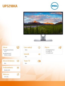 Monitor UP3218KA 31.5 cala LED 8K/7680x4320/16:9/DP/USB