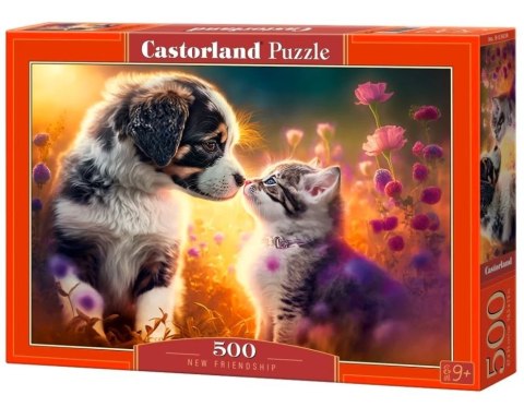 Puzzle 500 elementów Kotek piesek nowa przyjaźń Puzzle 500 elementów Kotek piesek nowa przyjaźń