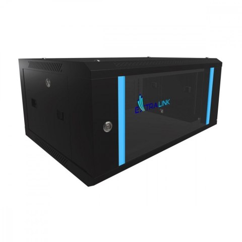 Szafka wisząca rack 4U 600x450 czarna szklane drzwi Szafka wisząca rack 4U 600x450 czarna szklane drzwi