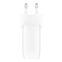 Ładowarka podwójna 30W USB-C, Power Delivery 60W biała