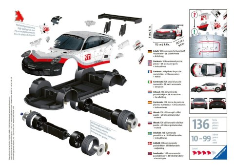 Puzzle 108 elementów 3D Pojazdy Porsche 911 GT3 Cup Puzzle 108 elementów 3D Pojazdy Porsche 911 GT3 Cup