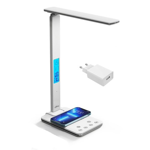 Lampa biurkowa LED z ładowarką indukcyjną LEDITOU MT222 (Biała) Lampa biurkowa LED z ładowarką indukcyjną LEDITOU MT222 (Biała)