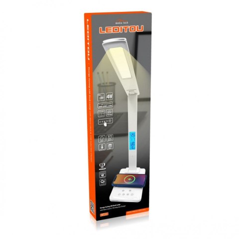 Lampa biurkowa LED z ładowarką indukcyjną LEDITOU MT222 (Biała) Lampa biurkowa LED z ładowarką indukcyjną LEDITOU MT222 (Biała)