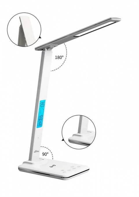 Lampa biurkowa LED z ładowarką indukcyjną LEDITOU MT222 (Biała) Lampa biurkowa LED z ładowarką indukcyjną LEDITOU MT222 (Biała)