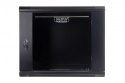 Szafa sieciowa wisząca 19 cali 9U rack 600x600, drzwi szyba, niedzielona, niezłożona, Czarna
