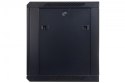 Szafa sieciowa wisząca 19 cali 9U rack 600x600, drzwi szyba, niedzielona, niezłożona, Czarna