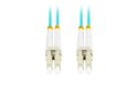 Patchcord światłowodowy mm lc/upc-lc/upc duplex 3.0mm om3 50/125 0.5m aqua