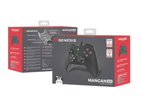 Gamepad Genesis Mangan 300 przewodowy do PC/Switch/Mobile Czarny Gamepad Genesis Mangan 300 przewodowy do PC/Switch/Mobile Czarny