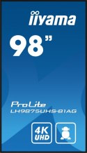 Monitor wielkoformatowy 97.5 cala ProLite LH9875UHS-B1AG 24/7,IPS,ANDROID.11,4K,OPS-PC-SLOT, 2x16W,DAISY.CHAIN,WiFi,500cd/m2