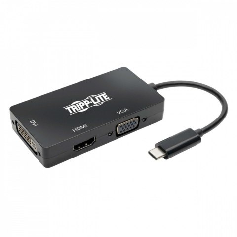 Wieloportowy adapter USB-C (M/3xF) 4K HDMI, DVI, VGA, HDCP. U444-06N-HDV4KB Czarny Wieloportowy adapter USB-C (M/3xF) 4K HDMI, DVI, VGA, HDCP. U444-06N-HDV4KB Czarny