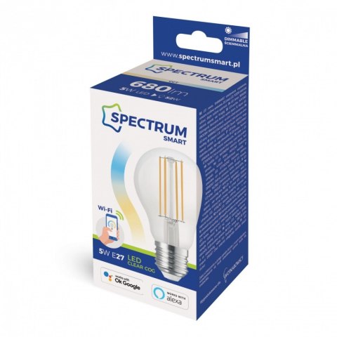 Żarówka Smart Tuya WiFi GLS 5W COG CLEAR CCT+DIM Żarówka Smart Tuya WiFi GLS 5W COG CLEAR CCT+DIM