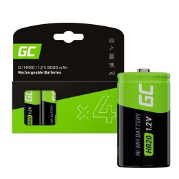 Akumulatorki R20 8000mAh 4 sztuki