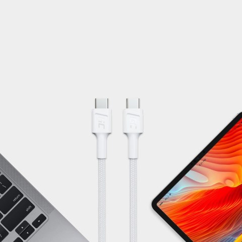 Kabel GC PowerStream USB-C do USB-C 30 cm, PD 60W, QC 3.0, biały Kabel GC PowerStream USB-C do USB-C 30 cm, PD 60W, QC 3.0, biały