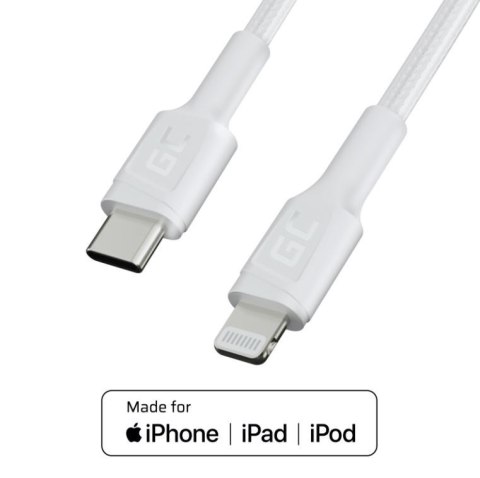Kabel PowerStream USB-C do Lightning 1m MFI, PD, biały Kabel PowerStream USB-C do Lightning 1m MFI, PD, biały