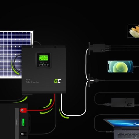 Inwerter solarny falownik Off Grid z ładowarką solarną MPPT 12VDC 230VAC 1000VA/1000W Czysta sinusoida Inwerter solarny falownik Off Grid z ładowarką solarną MPPT 12VDC 230VAC 1000VA/1000W Czysta sinusoida