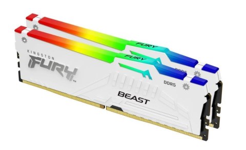 Pamięć DDR5 Fury Beast RGB 32GB(2*16GB)/6800 CL34 EXPO biała Pamięć DDR5 Fury Beast RGB 32GB(2*16GB)/6800 CL34 EXPO biała