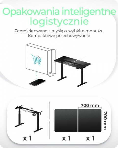 Biurko elektrycznie regulowane z blatem IB-EW122B-TT 140x70 cm do siedzenia i stania Biurko elektrycznie regulowane z blatem IB-EW122B-TT 140x70 cm do siedzenia i stania