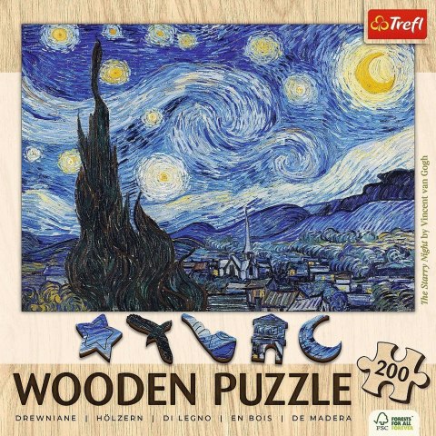 Puzzle drewniane 200 elementów Gwiaździsta Noc Vincent van Gogh Puzzle drewniane 200 elementów Gwiaździsta Noc Vincent van Gogh